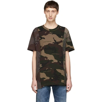Shop Off-white Multicolor Camo Reconstructed T-shirt In 9901 Camo