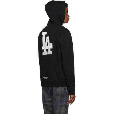 Shop Marcelo Burlon County Of Milan Black La Dodgers Edition Hoodie In Blkltgry