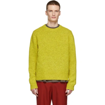 Shop Acne Studios Yellow Kai Crewneck Sweater