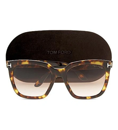 Tom Ford Amara Square-frame Sunglasses In Tortoise Brown
