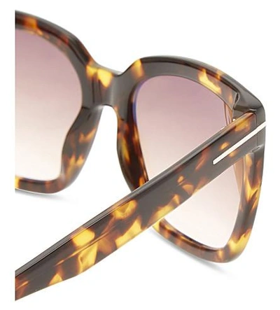 Tom Ford Amara Square-frame Sunglasses In Tortoise Brown