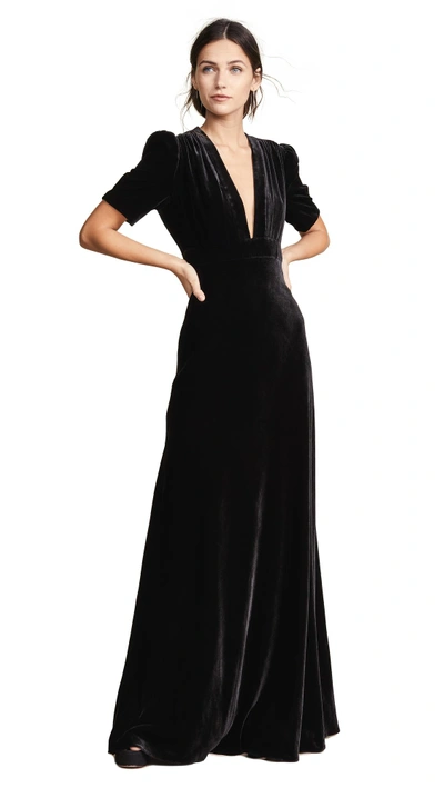 Shop Jill Jill Stuart Short Sleeve Gown In Black