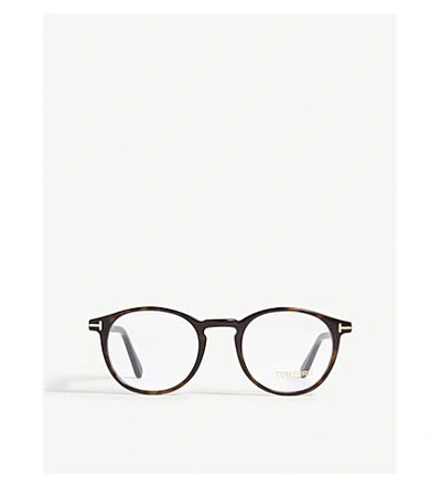 Tom Ford Tf5294 Round-frame Glasses In Brown | ModeSens