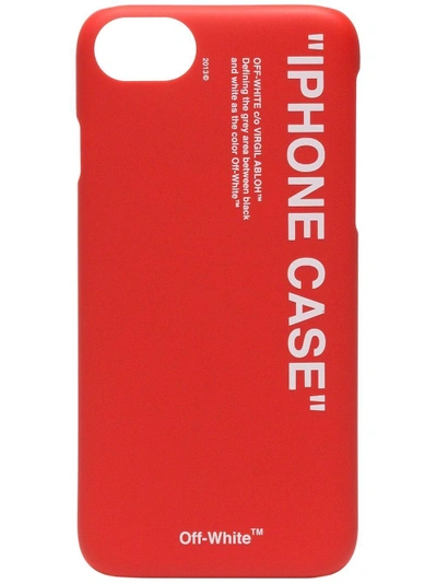 Shop Off-white Red Quote Print Iphone 8 Pvc Phone Case