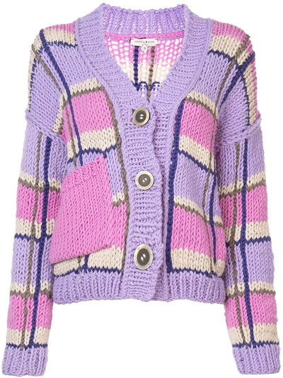 Shop Natasha Zinko Chunky Knit Cardigan - Multicolour