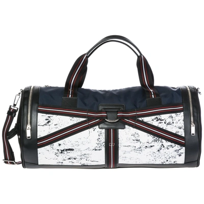 Shop Dior Travel Duffle Weekend Shoulder Bag Nylon In Blue
