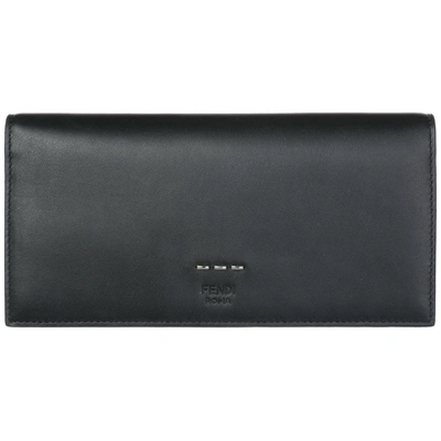 Shop Fendi Men's Wallet Genuine Leather Coin Case Holder Purse Card Bifold In Black