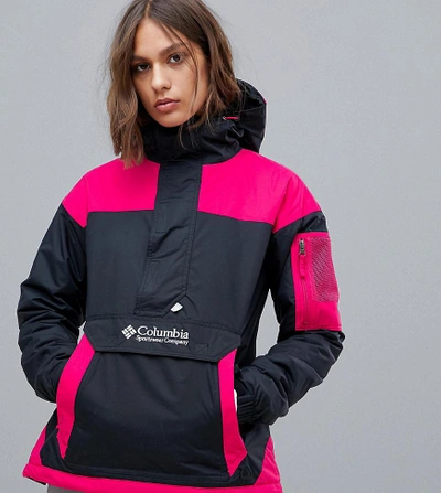 Shop Columbia Challenger Pullover In Black/pink - Black