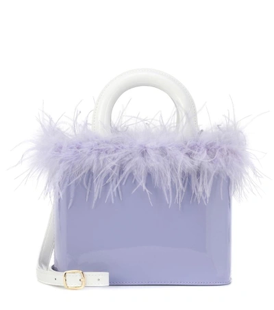 Shop Staud Nic Patent Leather Tote In Purple
