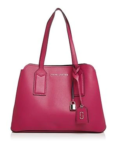 Shop Marc Jacobs The Editor Leather Tote In Magenta/gold