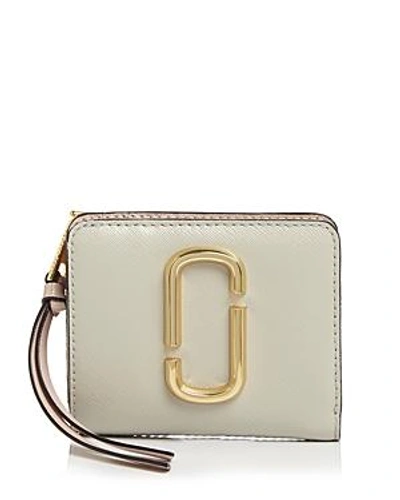 Shop Marc Jacobs Snapshot Mini Compact Leather Wallet In Dust Multi/gold