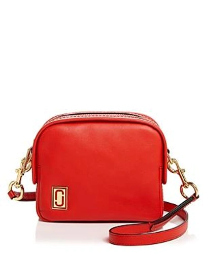 Shop Marc Jacobs The Mini Squeeze Leather Crossbody Bag In Cayenne Pepper/gold