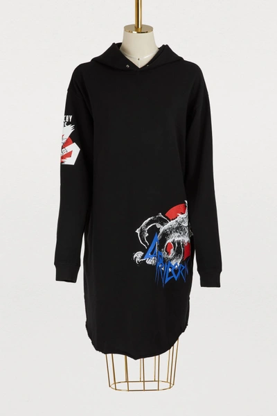 Shop Givenchy Oversized Hoodie Dress In Black