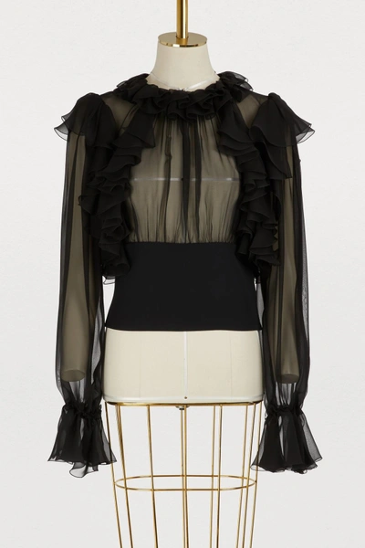 Shop Dolce & Gabbana Silk Blouse In Black