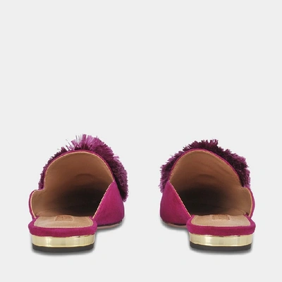 Shop Aquazzura | Powder Puff Flat Shoes In Iris Suede