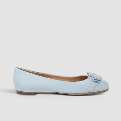 Shop Ferragamo Salvatore  | Varina Patent Shoes In Light Blue Patent Leather
