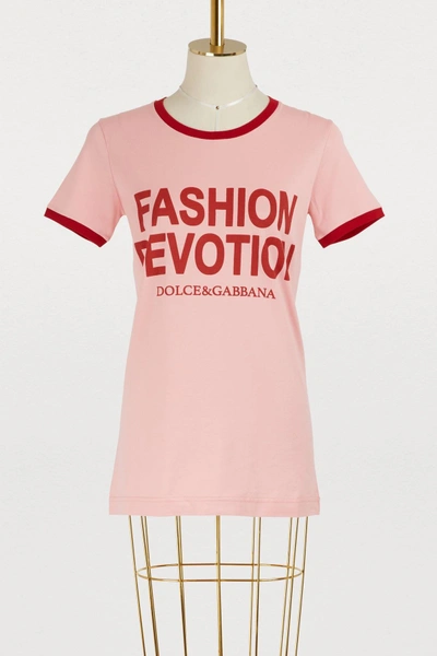 Shop Dolce & Gabbana Fashion Devotion T-shirt In Pink