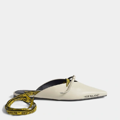 Shop Off-white For Walking Slippers In White Shiny Nappa Leather