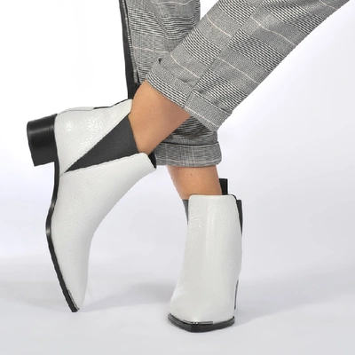 Shop Acne Studios | Jensen Grained Ankle Boots In White Calfskin