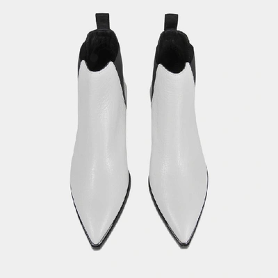 Shop Acne Studios | Jensen Grained Ankle Boots In White Calfskin