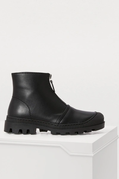 Shop Loewe Zipped Ankle Boots In Black