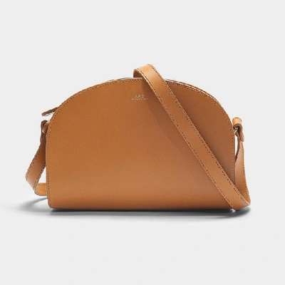 Shop Apc A.p.c. | Demi-lune Bag In Camel Calfskin