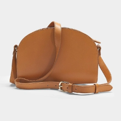 Shop Apc A.p.c. | Demi-lune Bag In Camel Calfskin