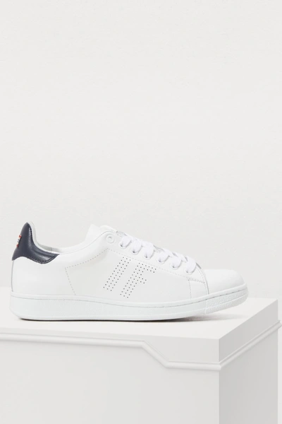 Shop Ines De La Fressange Leather Sneakers In White