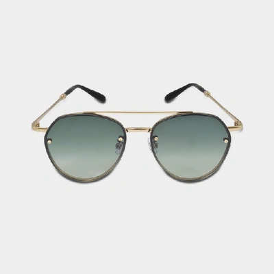 Shop Spektre Sorpasso Sunglasses In Gold Glossy And Gradient Green Stainless Steel