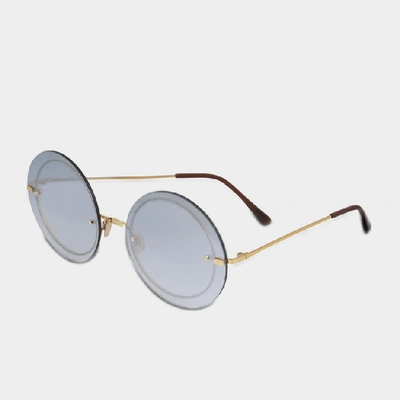 Shop Spektre Narciso Sunglasses In Glossy Gold And Gradient Silver Mirror Stainless Steel