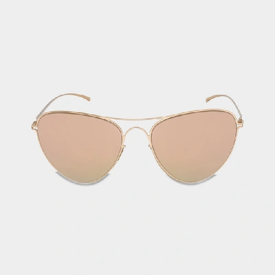 Shop Mykita Maison Margiela Esse Sunglasses In Champagne Gold Metal