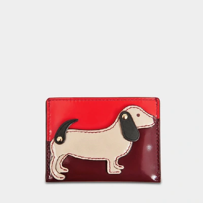 Shop Tory Burch | Dachshund Slim Card Case In Liberty Red Goatskin Leather