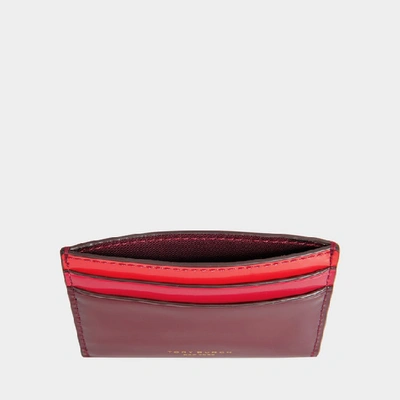 Shop Tory Burch | Dachshund Slim Card Case In Liberty Red Goatskin Leather