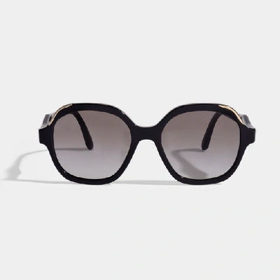 Shop Prada Sunglasses In Black Acetate