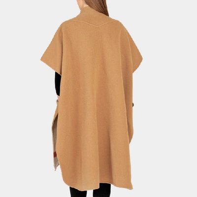Shop Burberry | Reversible Cape In Camel Wool