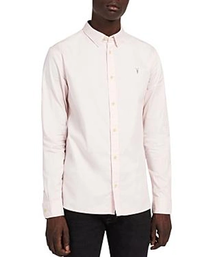 Shop Allsaints Redondo Slim Fit Button-down Shirt In Pale Pink