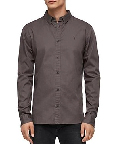 Shop Allsaints Redondo Slim Fit Button-down Shirt In Core Gray