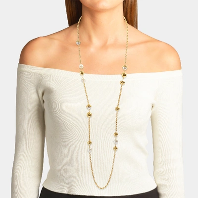 Shop Tory Burch | Capped Crystal Pearl Chain Rosary