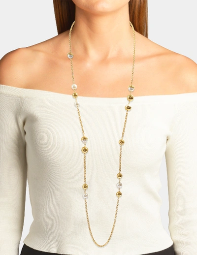 Shop Tory Burch | Capped Crystal Pearl Chain Rosary