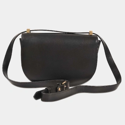 Apc A.p.c. Betty Crossbody Bag In Black Leather With Logo In Black