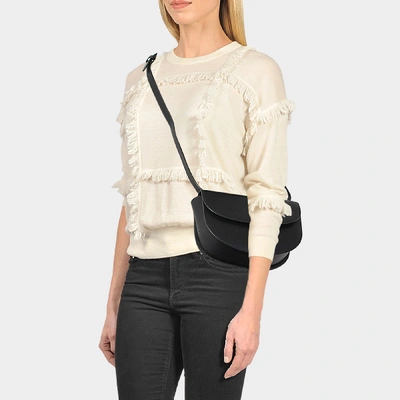 Apc A.p.c. Betty Crossbody Bag In Black Leather With Logo In Black