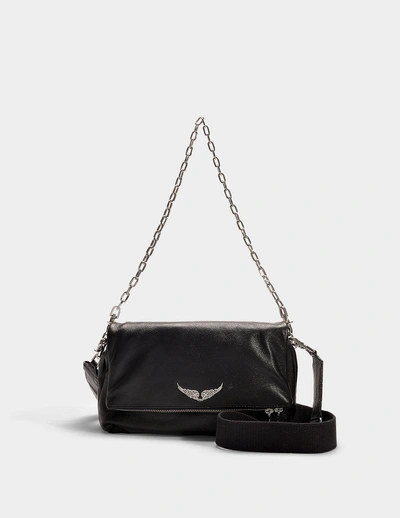Shop Zadig & Voltaire Rocky Hobo Bag -  -  Black - Leather