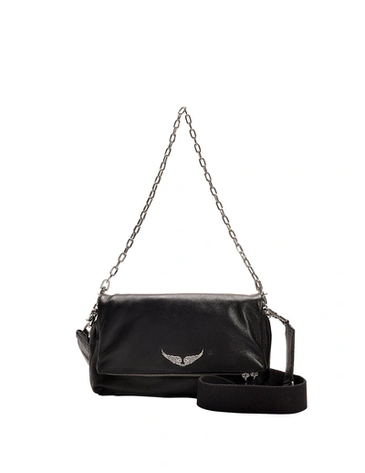 Shop Zadig & Voltaire Rocky Hobo Bag -  -  Black - Leather