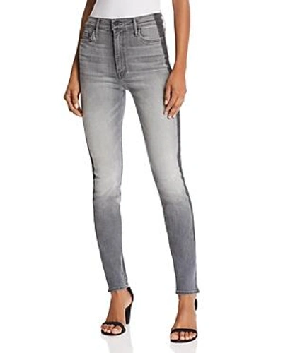 Shop Mother The Swooner High-rise Side-stripe Skinny Jeans In Supermoon Stripe