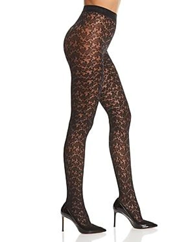 Shop Donna Karan Hosiery Signature Collection Lace Tights In Black