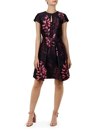 Shop Ted Baker Jebby Splendor Jacquard Dress In Black