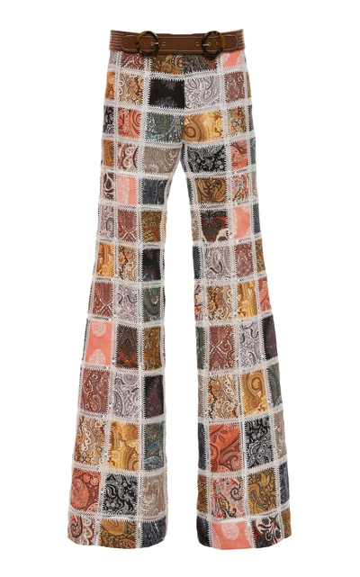 Shop Zimmermann Ninety-six Patch Linen Pants In Print