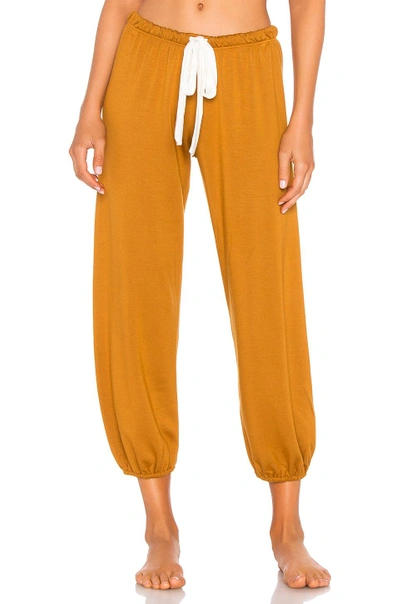 Shop Eberjey Cropped Winter Heather Pant In Burnt Amber