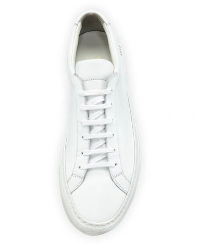 Common Projects Men's Achilles Leather Low-top Sneakers, White In White