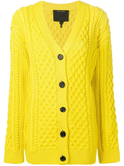 Shop Marc Jacobs Chunky Knit Cardigan In Yellow